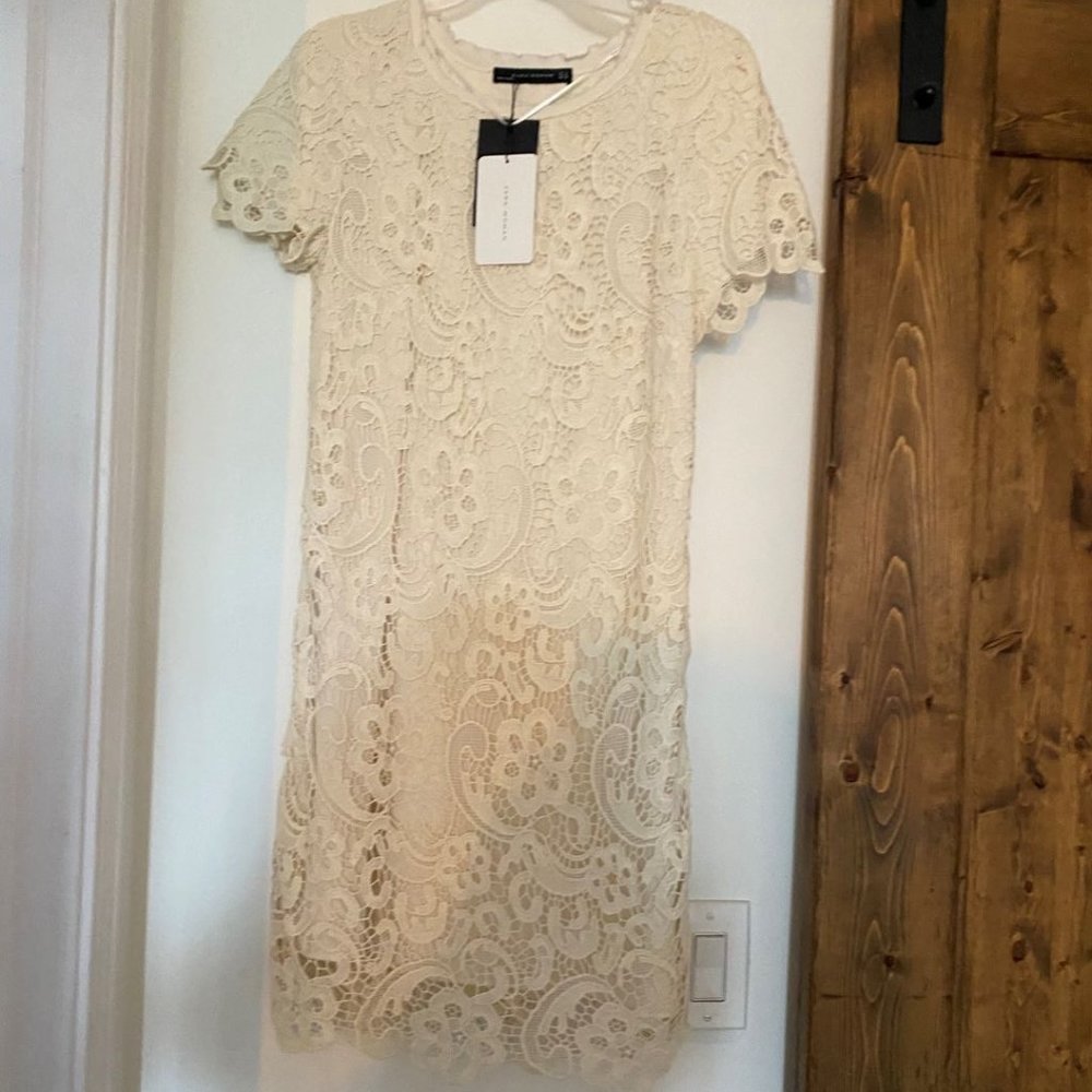 Zara Crochet Mini shift dress